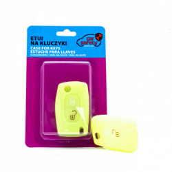 EPKC125 husă din silicon pentru chei - verde neon/galben Citroen Peugeot