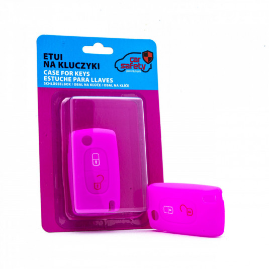 Epkc127 carcasă din silicon pentru chei - roz Citroen Peugeot