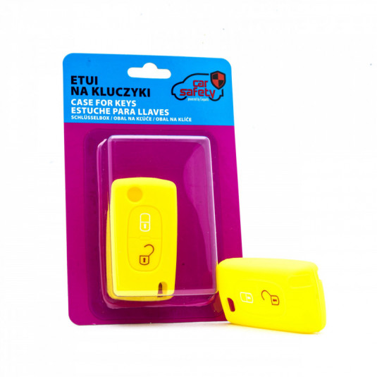 Epkc128 carcasă din silicon pentru chei - galben Citroen Peugeot