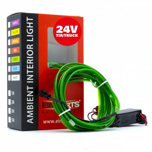 Bandă cu fir luminos LED 3m (verde) 24V
