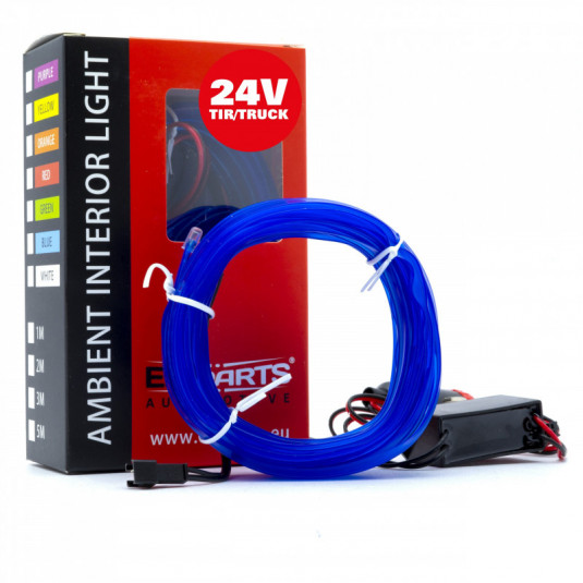 Bandă cu fibră optică LED 5m (albastră) 24V