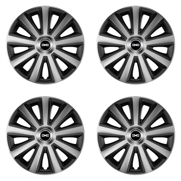 capace pentru Dacia (logo nou) 14 Aviator carbon silver&black