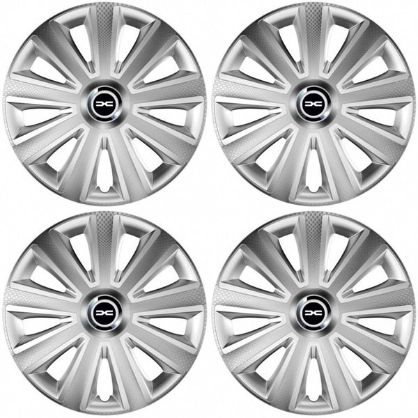 capace pentru Dacia (logo nou) 15 Aviator carbon silver