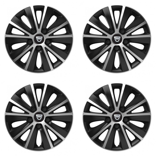 capace pentru Dacia (logo vechi) 15 RAPIDE silver and black
