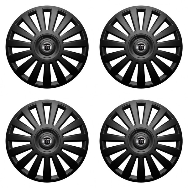 capace pentru Fiat (negru) 15 Luxury black