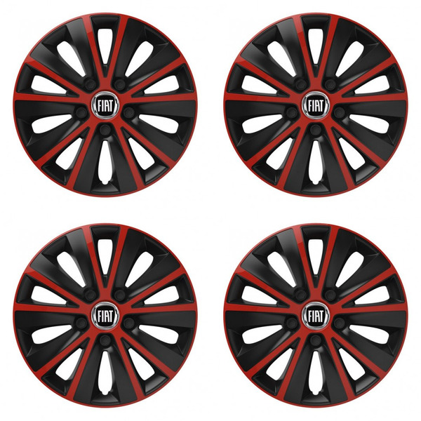 capace pentru Fiat (negru) 15 RAPIDE red and black
