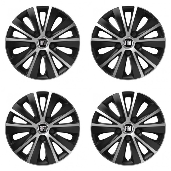 capace pentru Fiat (negru) 15 RAPIDE silver and black