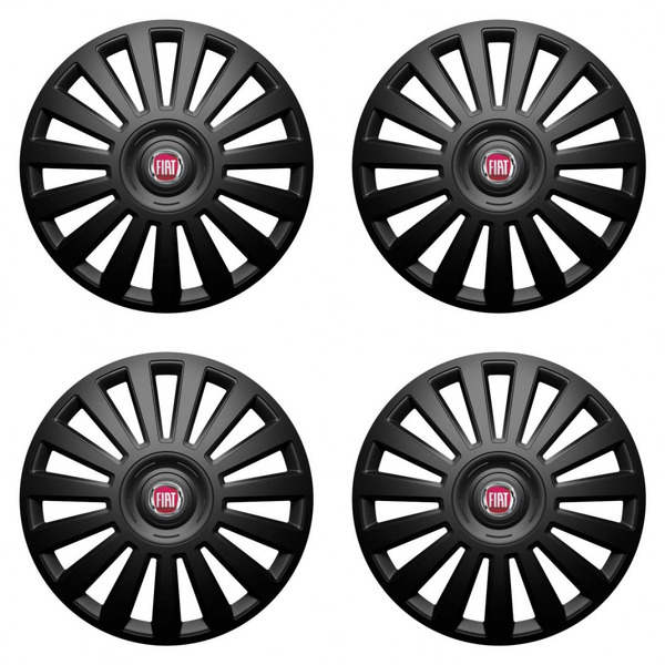 capace pentru Fiat (roșu) 15 Luxury black