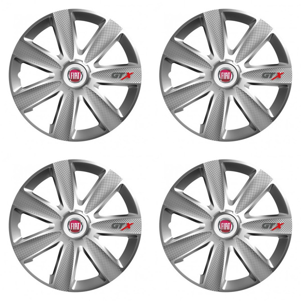 capace pentru Fiat (roșu) 15 GTX CARBON silver