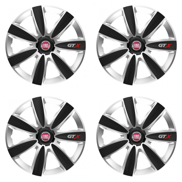 capace pentru Fiat (roșu) 16 GTX CARBON silver/black