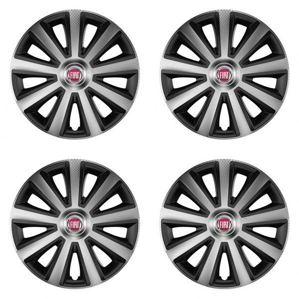 capace pentru Fiat (roșu) 15 Aviator carbon silver&black