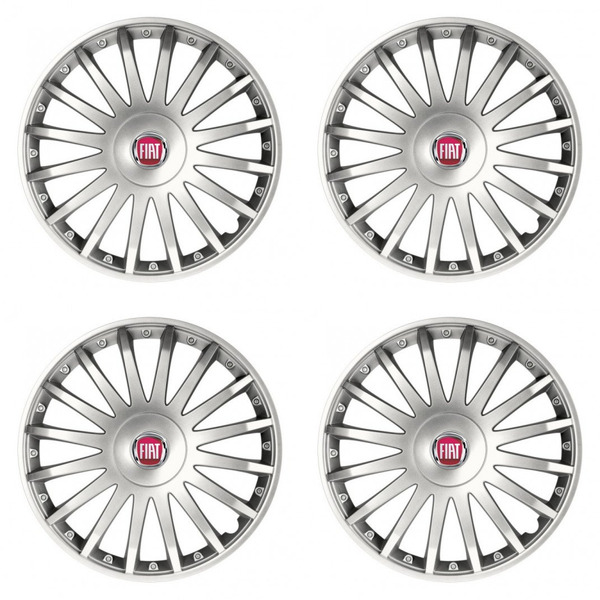 capace pentru Fiat (roșu) 15 CRYSTAL silver