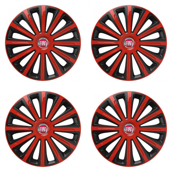 capace pentru Fiat (roșu) 15 TREND red and black