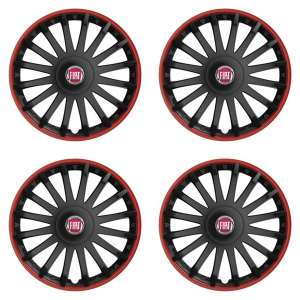 capace pentru Fiat (roșu) 15 CRYSTAL RO black