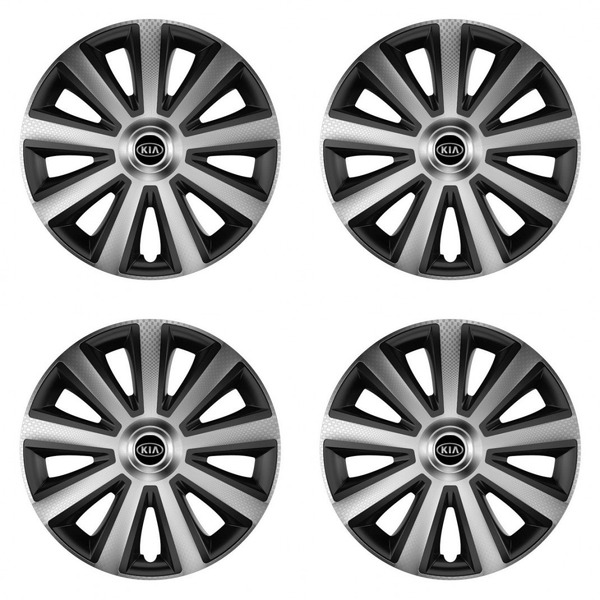 capace pentru Kia (logo vechi) 15 Aviator carbon silver&black