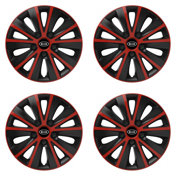 capace pentru Kia (logo vechi) 16 RAPIDE red and black
