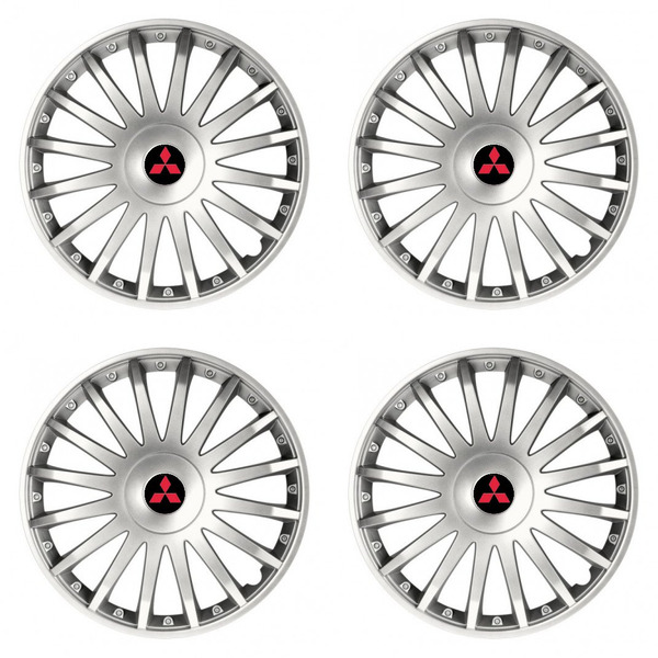 capace pentru Mitsubishi (roșu) 15 CRYSTAL silver