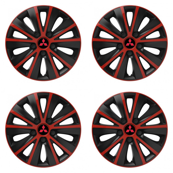 capace pentru Mitsubishi (roșu) 15 RAPIDE red and black