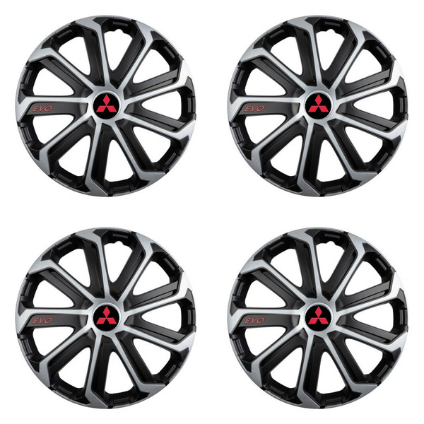 capace pentru Mitsubishi (roșu) 16 Evo black&silver