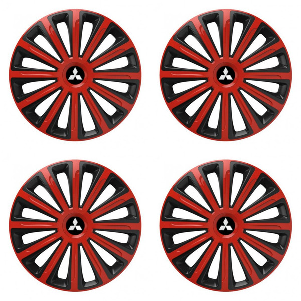 capace pentru Mitsubishi (argintii) 15 TREND red and black