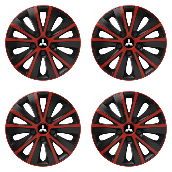 capace pentru Mitsubishi (argintiu) 16 RAPIDE red and black
