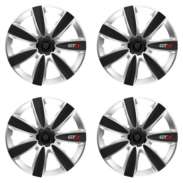 capace pentru Peugeot (logo nou) 14 GTX CARBON silver/black