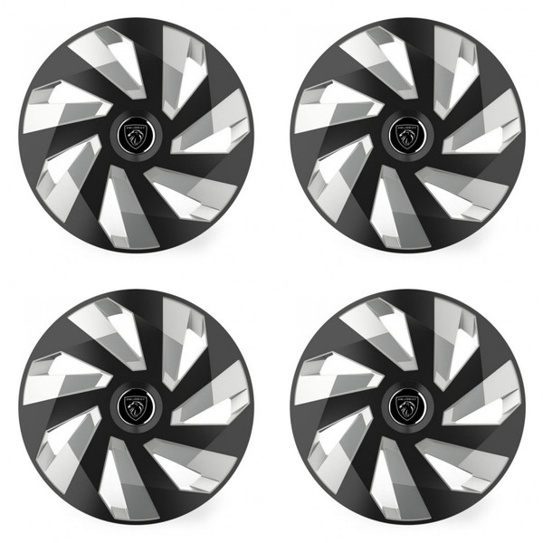 capace pentru Peugeot (logo nou) 16 Vector RC black and silver