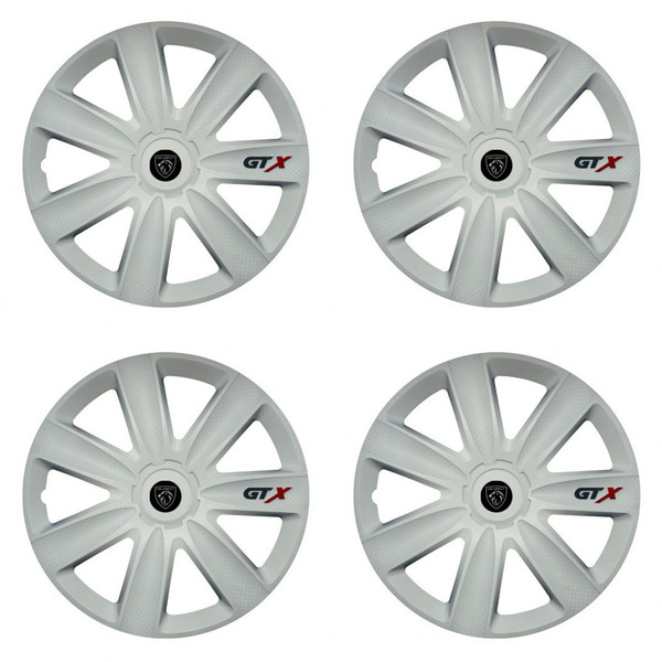 capace pentru Peugeot (logo nou) 14 GTX carbon white