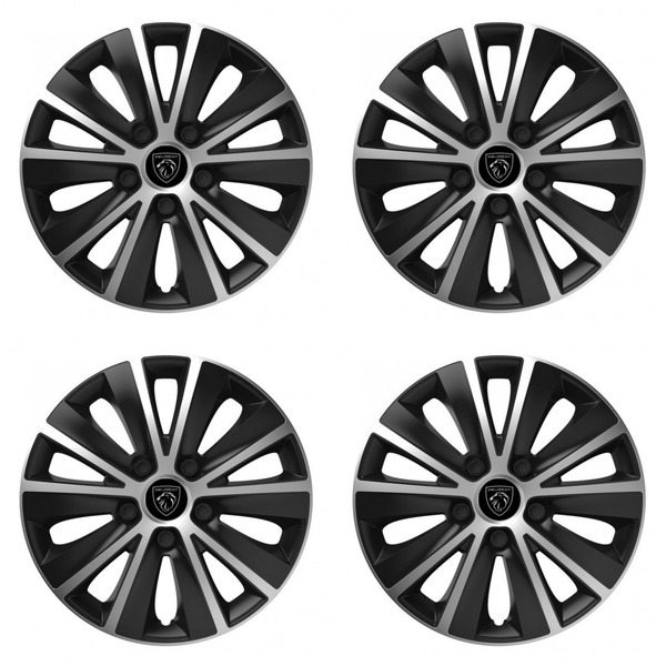 capace pentru Peugeot (logo nou) 14 RAPIDE silver and black