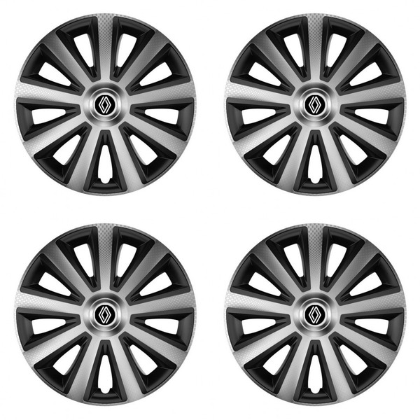 capace pentru Renault (logo nou) 14 Aviator carbon silver&black