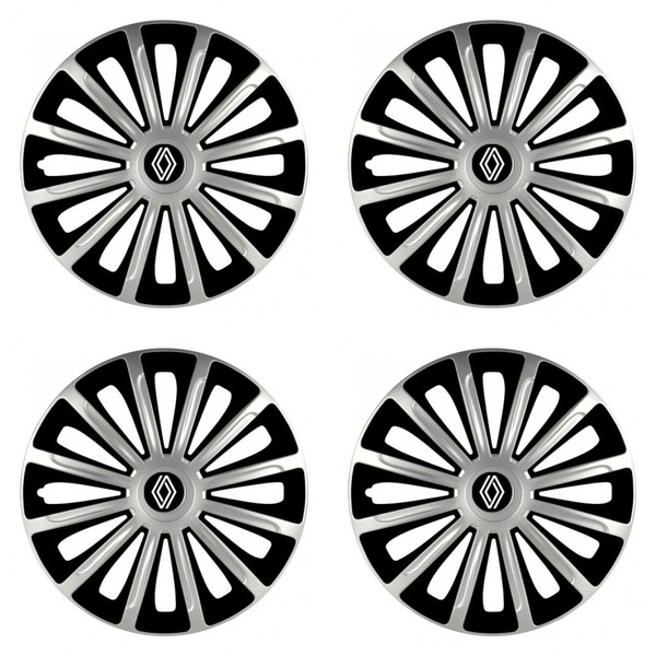 capace pentru Renault (logo nou) 15 TREND silver and black