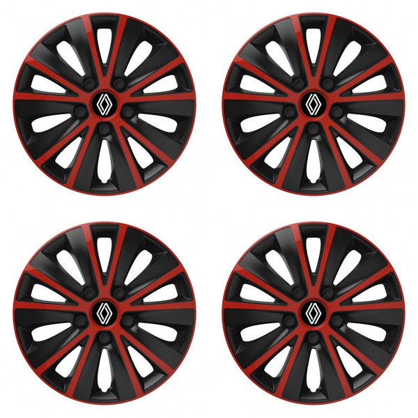 capace pentru Renault (logo nou) 15 RAPIDE red and black