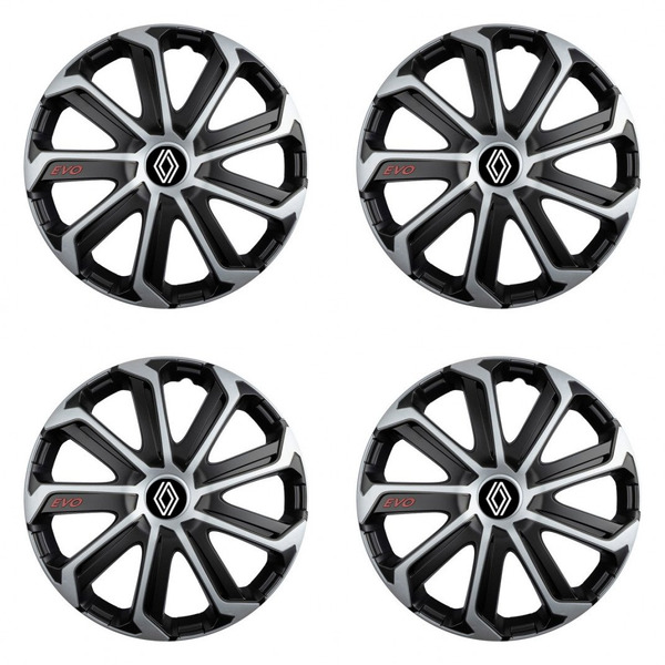 capace pentru Renault (logo nou) 15 Evo black&silver